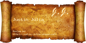 Justin Júlia névjegykártya